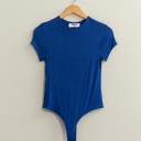  Alex Layered Cap Sleeve Bodysuit | Cobalt Blue Short Sleeves | Summer New Arrival | Double-Layered | Fitted 