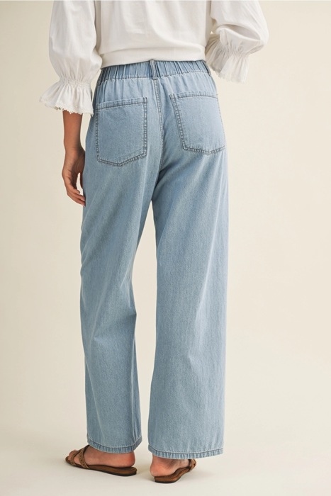 Annabella Relaxed Denim Pants with Drawstring Waist | New Summer Arrival | Women's Pants