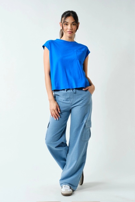 Audrey Mineral Wash Wide Leg Cotton Pants | Women's Comfy Athleisure Bottoms