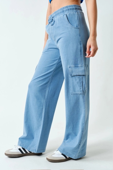 Audrey Mineral Wash Wide Leg Cotton Pants | Women's Comfy Athleisure Bottoms