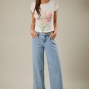  Avery Short Sleeve Flower Graphic Mesh Top | Women's Shirt | New Summer Arrival