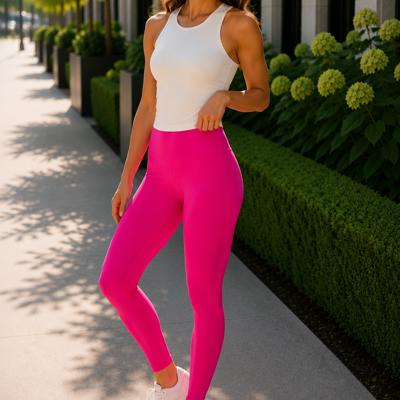 Bella Essential Solid Leggings | Women's Pink Athletic Leggings | Seamless High Waisted