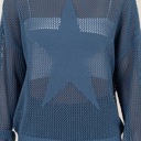  Brooke Star Pattern Open-Stich Sweater | Relaxed Fit Blue Women's Shirt | Open-Knit Sweater | Trendy Sweaters | Layering Top for Fall