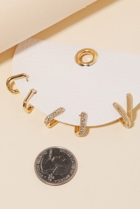 Carlton Mini Hoop Earrings Set | Set of Women's Three Hoops | Women's Mini Hoops and Huggies