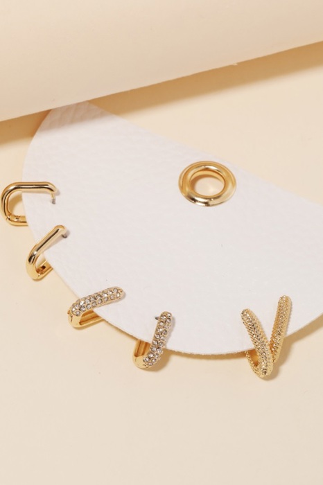 Carlton Mini Hoop Earrings Set | Set of Women's Three Hoops | Women's Mini Hoops and Huggies