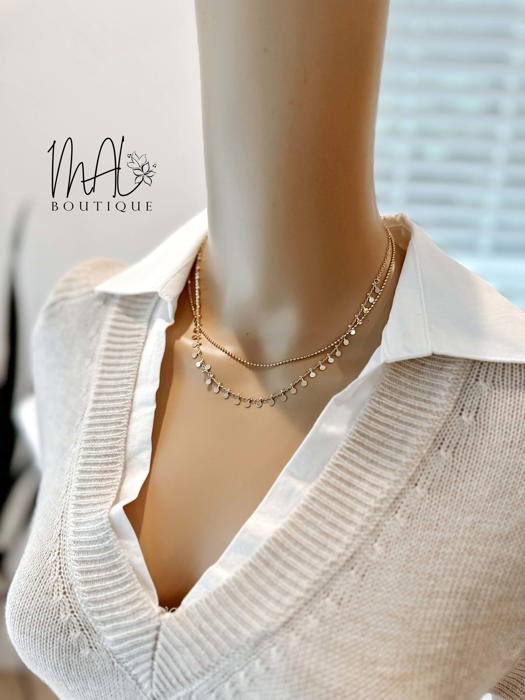 Catalina Double Layered Chain Necklace | Layering Necklace | Women's Jewelry | Trendy Gold Necklace