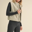  Chloe Puffer Vest | Sage Zip-Up Winter Women's Vest | Layering Vest | Warm Casual Athleisurewear
