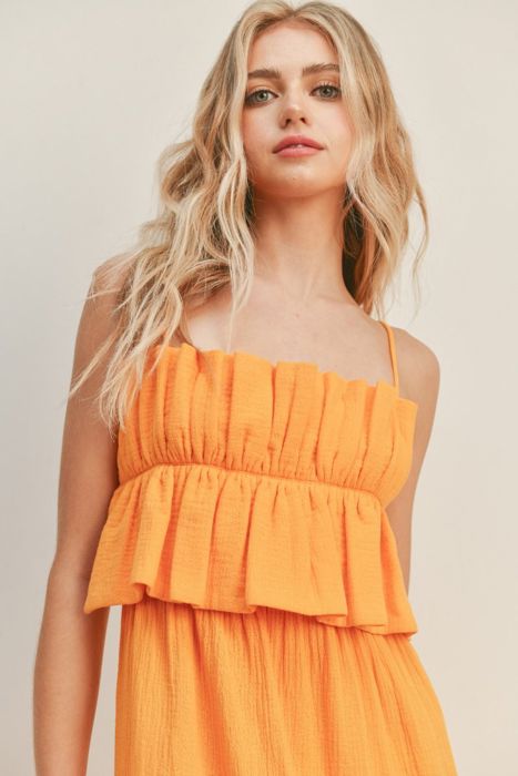 Deena Ruffle Bust Midi Dress | Summer New Arrival | Yellow | Wedding Guest Dress | Vacation Dress