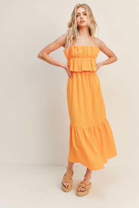 Deena Ruffle Bust Midi Dress | Summer New Arrival | Yellow | Wedding Guest Dress | Vacation Dress