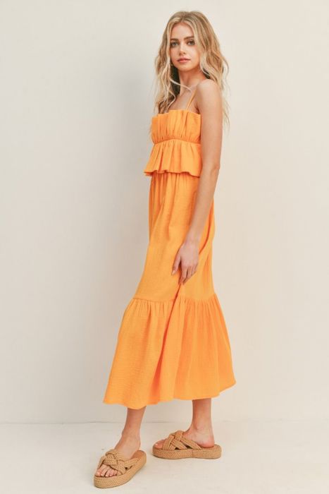 Deena Ruffle Bust Midi Dress | Summer New Arrival | Yellow | Wedding Guest Dress | Vacation Dress