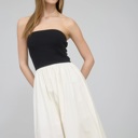  Ella Knit Strapless Top Woven Maxi Dress | Summer New Arrival | Women's Lightweight Cotton Dress | Spring + Summer Fashion