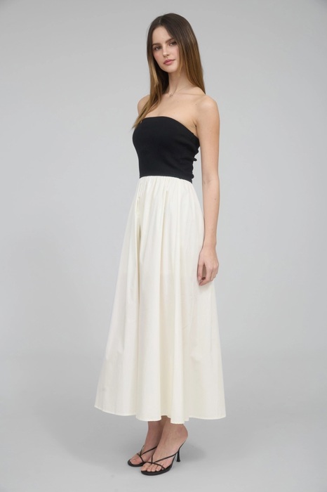 Ella Knit Strapless Top Woven Maxi Dress | Summer New Arrival | Women's Lightweight Cotton Dress | Spring + Summer Fashion