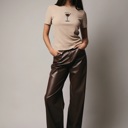 Espresso Martini Round Neck Rib Top | Women's Top | Holiday Shirt | Fall and Winter Trendy Fashion | Embellished | Tan Rib Knit