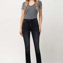  Gianna High Rise Slim with Slanted Slit | Women's Jeans | Vervet by Flying Monkey | Black Light-Faded with Stretch