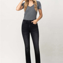  Gianna High Rise Slim with Slanted Slit | Women's Jeans | Vervet by Flying Monkey | Black Light-Faded with Stretch