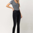  Gianna High Rise Slim with Slanted Slit | Women's Jeans | Vervet by Flying Monkey | Black Light-Faded with Stretch