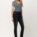  Gianna High Rise Slim with Slanted Slit | Women's Jeans | Vervet by Flying Monkey | Black Light-Faded with Stretch