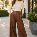  Imani Faux Leather Pants | Faux Leather Pants | Brown Pants | Wide Leg | Trendy Fall Fashion