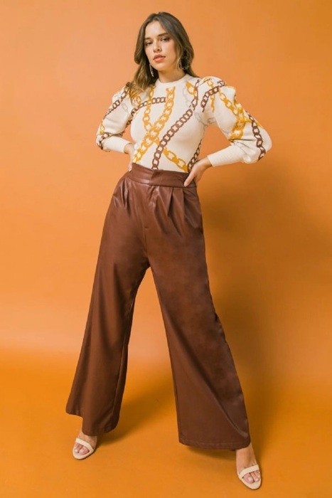 Imani Faux Leather Pants | Faux Leather Pants | Brown Pants | Wide Leg | Trendy Fall Fashion