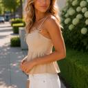  Iris Bow Detail Cami Top | Summer New Arrival | Women's Tank Top | Summer Trendy Shirt | Cotton | Adjustable Straps | Neutral Style
