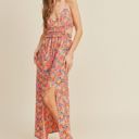  Jayla Woven Floral Dress | Summer New Arrival | Women's Maxi Dress with Cami Straps | Vacation Summer Dress | Side Cut-Outs | V-Neck