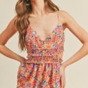  Jayla Woven Floral Dress | Summer New Arrival | Women's Maxi Dress with Cami Straps | Vacation Summer Dress | Side Cut-Outs | V-Neck