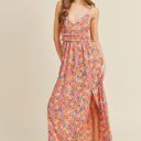  Jayla Woven Floral Dress | Summer New Arrival | Women's Maxi Dress with Cami Straps | Vacation Summer Dress | Side Cut-Outs | V-Neck