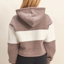  Joni Colorblock Cropped Hoodie | Tan Beige White Neutral Women's Sweatshirt with Hood | Fall and Winter Fashion | Casual Athleisure