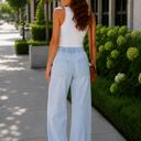  Julia KanCan High Rise Elastic Band Flare Jeans | Women's Cotton Lightweight Rope Drawstring Bottoms | Comfortable and Trendy | Summer Pants