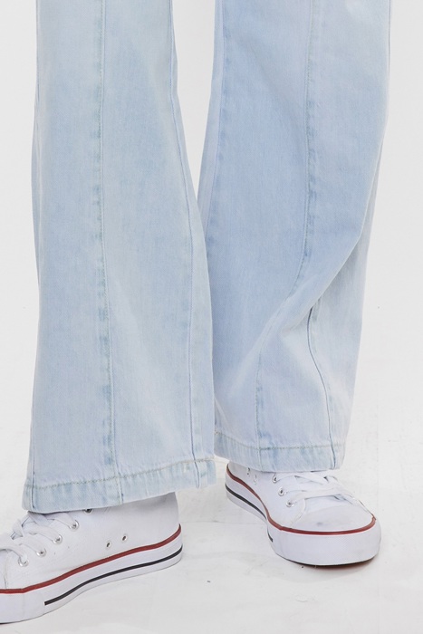 Julia KanCan High Rise Elastic Band Flare Jeans | Women's Cotton Lightweight Rope Drawstring Bottoms | Comfortable and Trendy | Summer Pants