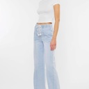  Julia KanCan High Rise Elastic Band Flare Jeans | Women's Cotton Lightweight Rope Drawstring Bottoms | Comfortable and Trendy | Summer Pants