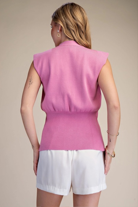 Justine Sleeveless V-Neck Knit Vest | Women's Top | New Summer Arrival