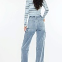  Kadence High Rise Wide Leg Skater Jeans | Women's Cotton Comfy Trendy Jeans | Medium Wash | Cargo Style | Summer Pants
