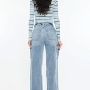  Kadence High Rise Wide Leg Skater Jeans | Women's Cotton Comfy Trendy Jeans | Medium Wash | Cargo Style | Summer Pants