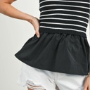  Kenna Flowy Peplum Tube Top | Summer New Arrival | Black and White Striped Tube Top Flowy Shirt | Summer Top