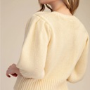  Kirsten Short Puff Sleeve Button Down Sweater | Butter Yellow Top | Cardigan | New Summer Arrival
