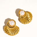  Lennox 18K Gold Shell & Pearl Drop Earrings | Summer New Arrival | Summer Accessories | Lead & Nickel Free | Hypoallergenic | Water Resistant