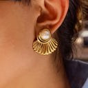  Lennox 18K Gold Shell & Pearl Drop Earrings | Summer New Arrival | Summer Accessories | Lead & Nickel Free | Hypoallergenic | Water Resistant