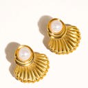  Lennox 18K Gold Shell & Pearl Drop Earrings | Summer New Arrival | Summer Accessories | Lead & Nickel Free | Hypoallergenic | Water Resistant