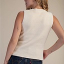  Livia Gold Button Sweater Vest Top | Women's Shirt | Neutral Style | New Summer Arrival