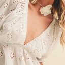  Maddie Eyelet Embroidered Top | Summer New Arrival | Women's Elegant White Top | Trendy Cotton Blouse | Country Concert Shirt