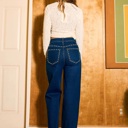  Madyson Stud Wide Leg Jeans | Women's Denim | Trendy High Waist Medium Wash | Fall and Winter Style | Year-Round | Statement Jean