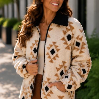 Maven Sherpa Zip Up Jacket | Women's Fall or Winter Top | Collared | Trendy Style | Cold Weather Comfy Fashion