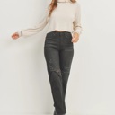  Morgan Baggy Skater Jean | Black Distressed Denim | Wide Leg | Trendy | Fall Fashion | High Waist