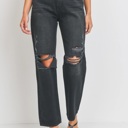  Morgan Baggy Skater Jean | Black Distressed Denim | Wide Leg | Trendy | Fall Fashion | High Waist