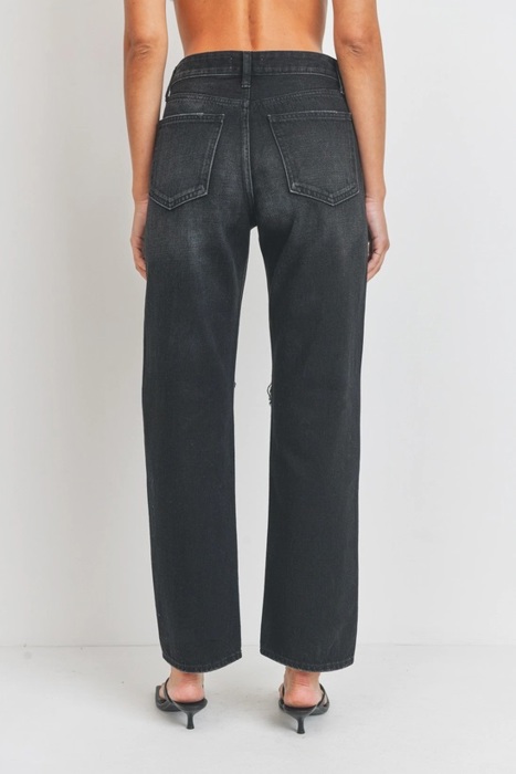 Morgan Baggy Skater Jean | Black Distressed Denim | Wide Leg | Trendy | Fall Fashion | High Waist