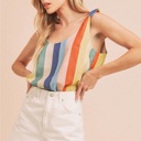  Palmer Striped Pattern Tank | Summer New Arrival | Women's Top | Colorful Vibrant Trendy Shirt