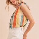  Palmer Striped Pattern Tank | Summer New Arrival | Women's Top | Colorful Vibrant Trendy Shirt