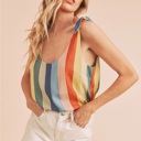  Palmer Striped Pattern Tank | Summer New Arrival | Women's Top | Colorful Vibrant Trendy Shirt