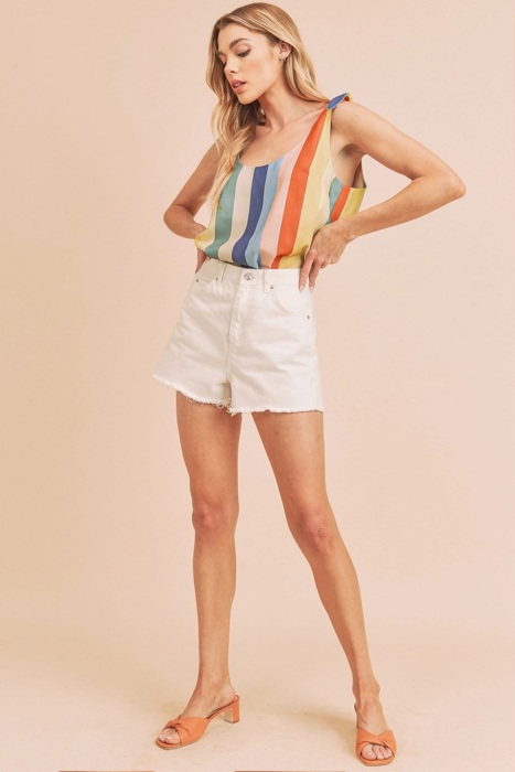 Palmer Striped Pattern Tank | Summer New Arrival | Women's Top | Colorful Vibrant Trendy Shirt